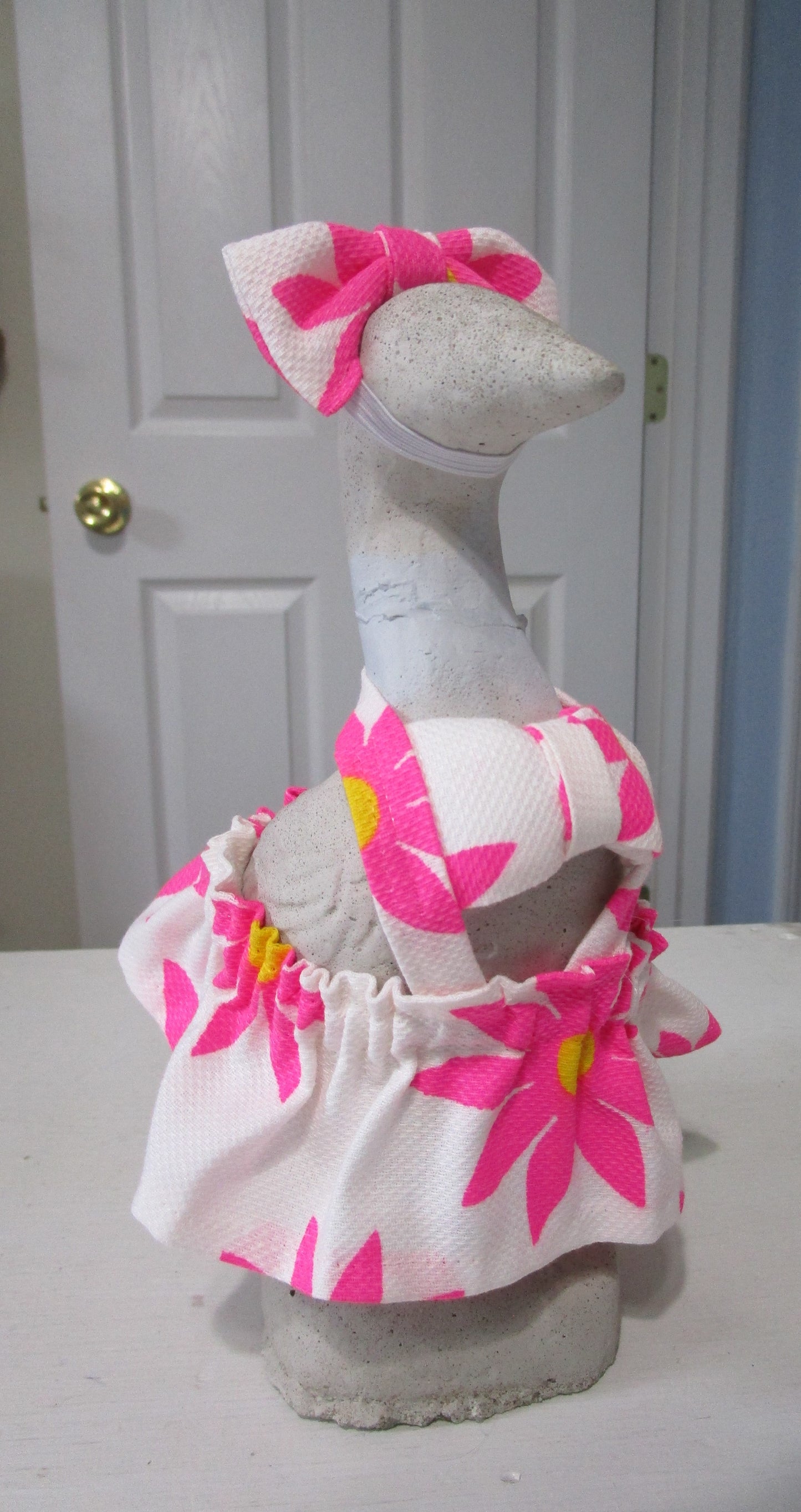 Baby bikini white hot pink flowers