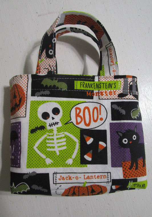 Skeleton Boo Halloween tote bag