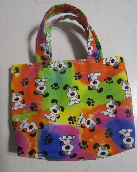 Rainbow puppy tote bag