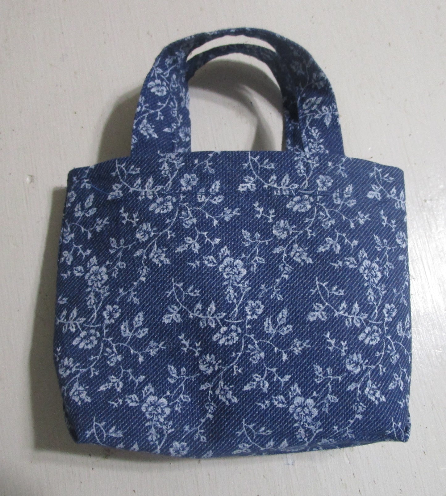 Blue denim tote bag