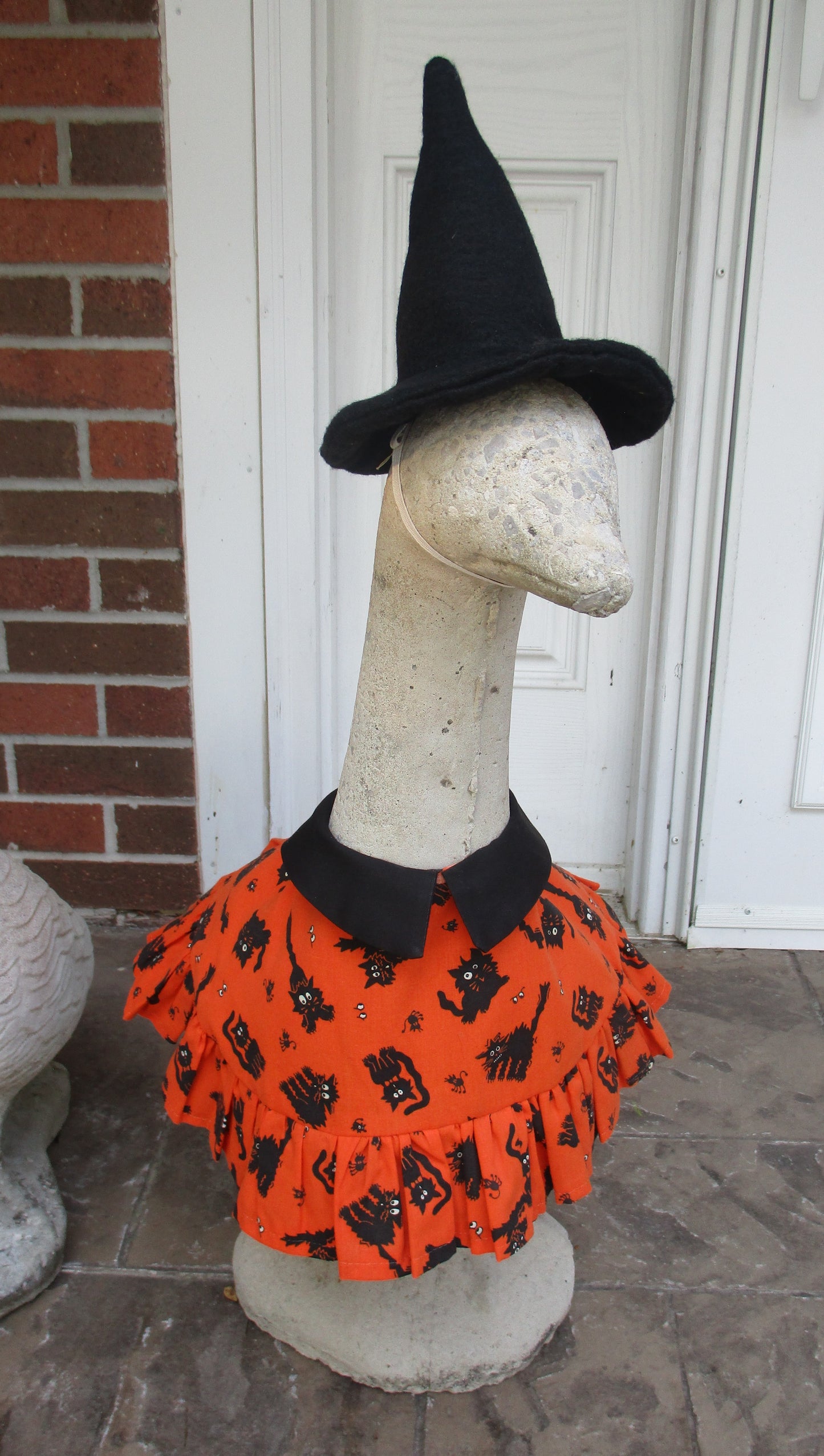 Orange Witch dress with black cats