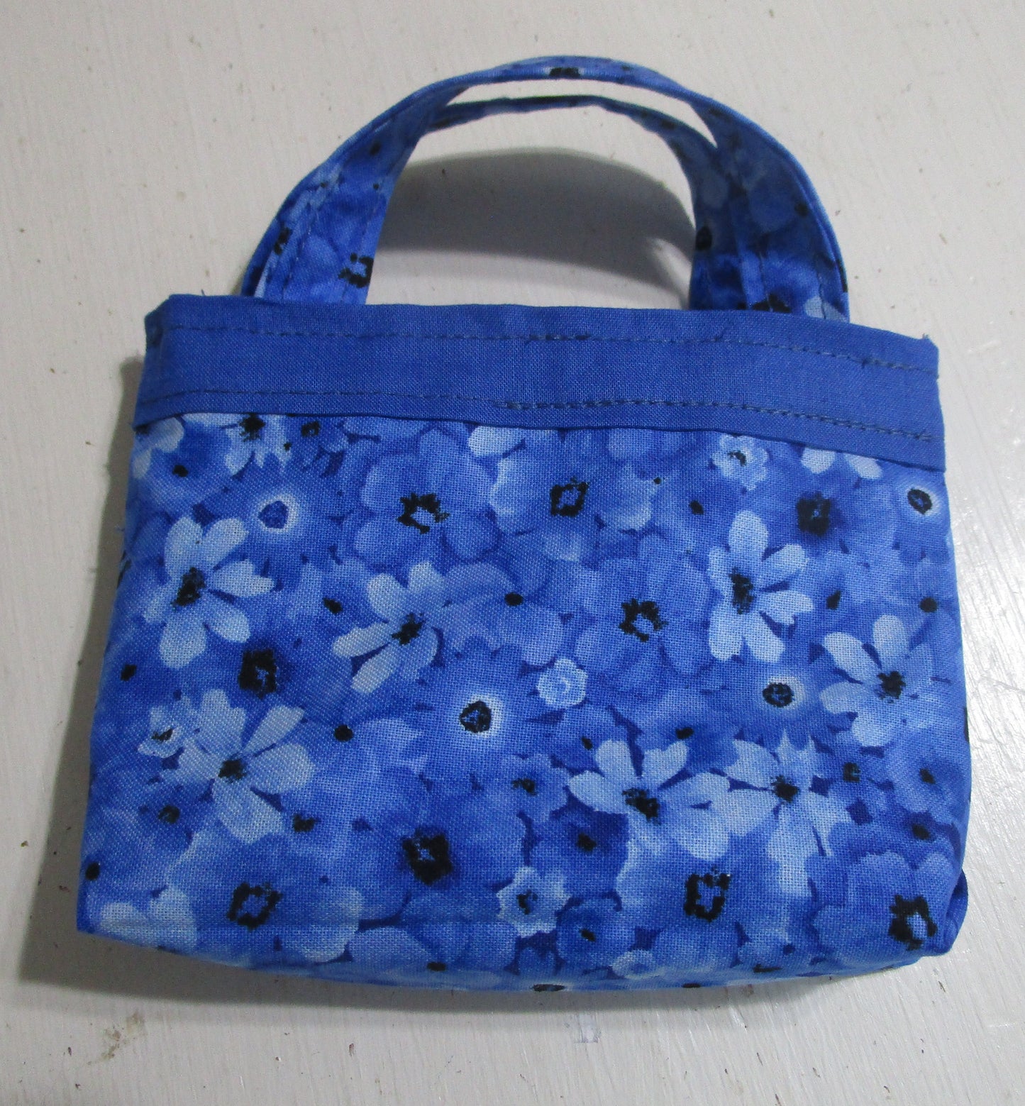 Royal blue flowered tote